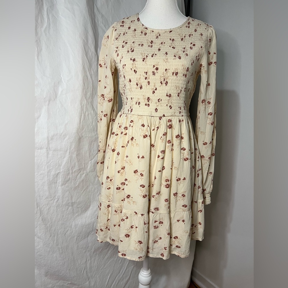 Americam Eagle Floral Cream Dress
